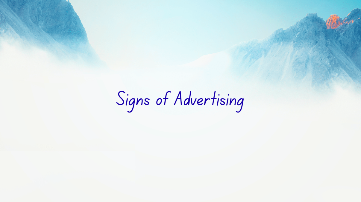 Signs of Advertising